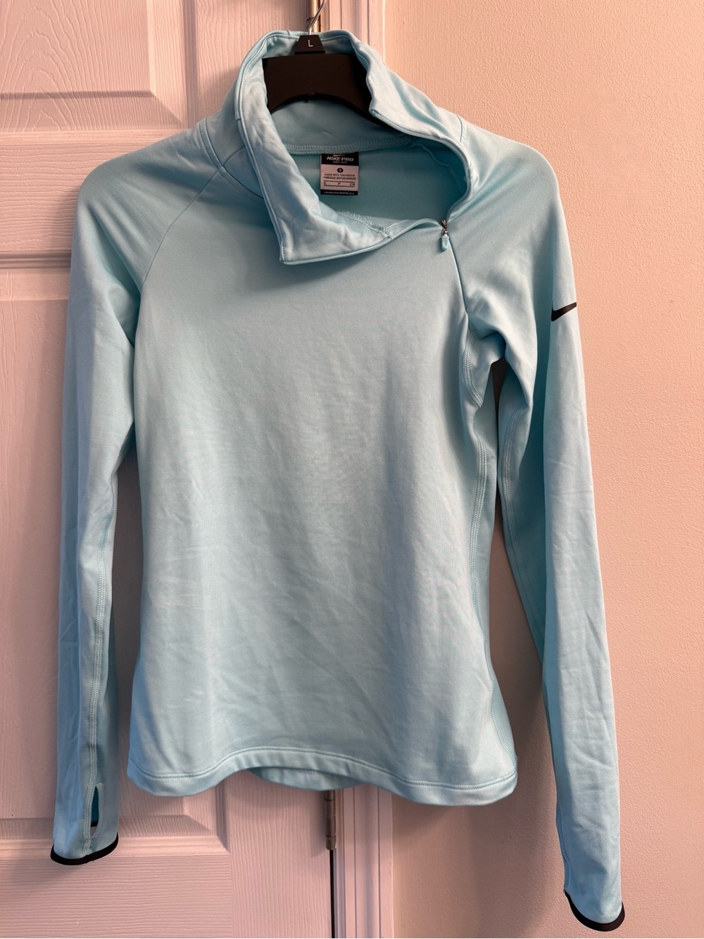 Nike Women's Pale Blue Quarter-Zip Pullover
